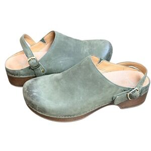 Dansko Sage Green Leather Clogs